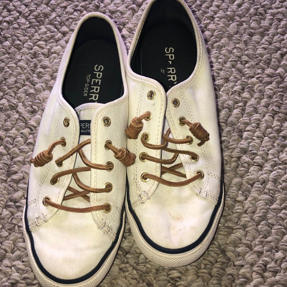 Cream colored sperrys